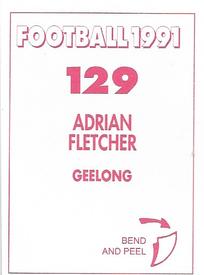 1991 Select AFL Stickers #129 Adrian Fletcher Back